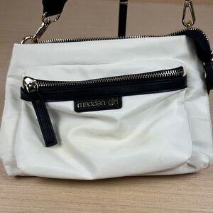 Madden Girl Black and Cream Crossbody Bag
